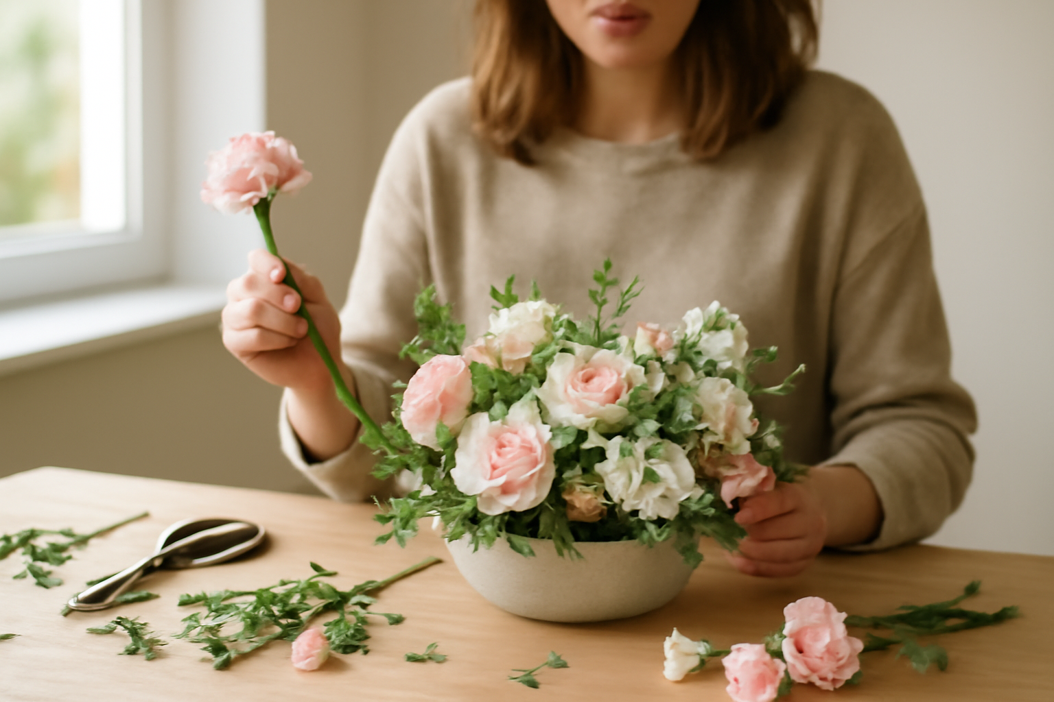 Anyák napi virágkötés otthon egyszerű lépésekben